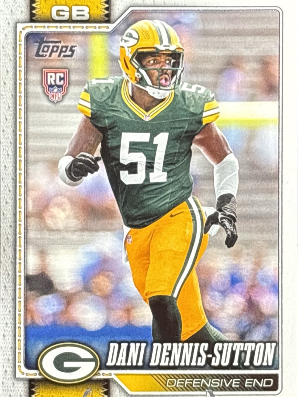 Topps Dani Dennis-Sutton Rookie Football Card